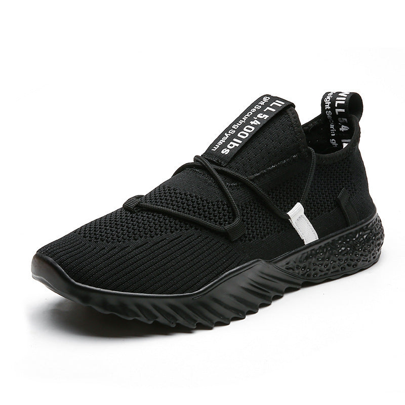 High Elastic Fly Woven Sports Men's Fly Woven Breathable Casual Shoes Product information: Style: Casual Function: breathable, other pattern: plain Upper material: mesh Wearing style: front tie Popular elements: car suture Heel shape: flat heel Inside mat