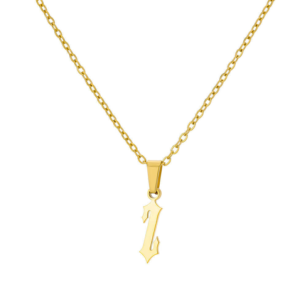 Ancient English Letter Pendant Necklace Product information: Chain style: O-ring chain Material: Stainless steel Popular elements: English letters Perimeter: 21cm (inclusive)-50cm (inclusive) Applicable people: Unisex Packing list: Necklace * 1 Product Im