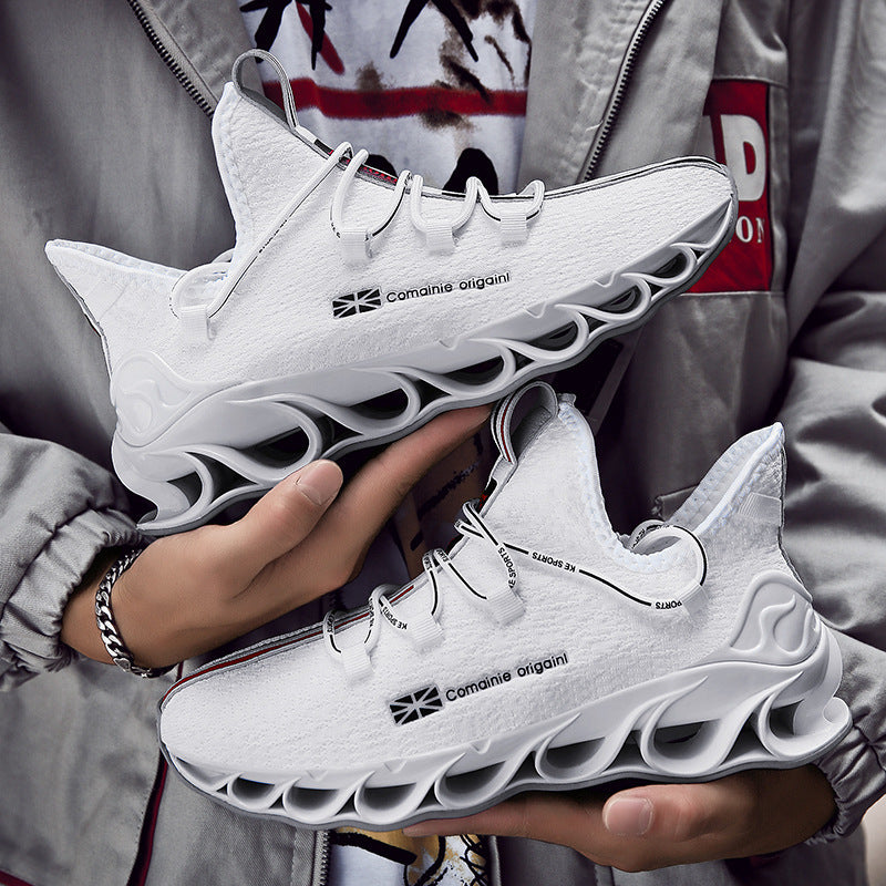 Autumn And Spring Men Shoes Round Toe Breathable Overview: Unique design, stylish and beautiful. Good material, comfortable feet. A variety of colors, any choice. Specification: Style: Korean Function: breathable, light Upper Material: Flying Weave Sole M