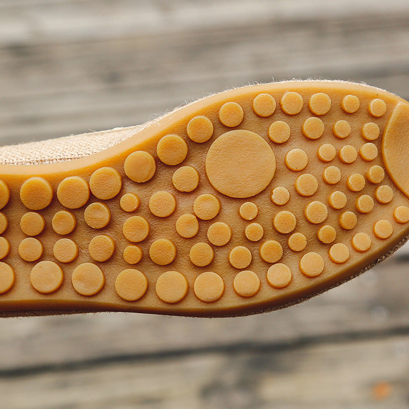 Ethnic Style Embroidered Shoes Flat Linen Women Product information: Function: shock absorption, breathability, wear resistance, deodorization, massage Upper material: linen Sole material: beef tendon Wearing style: sleeve/overshoes Heel shape: flat heel