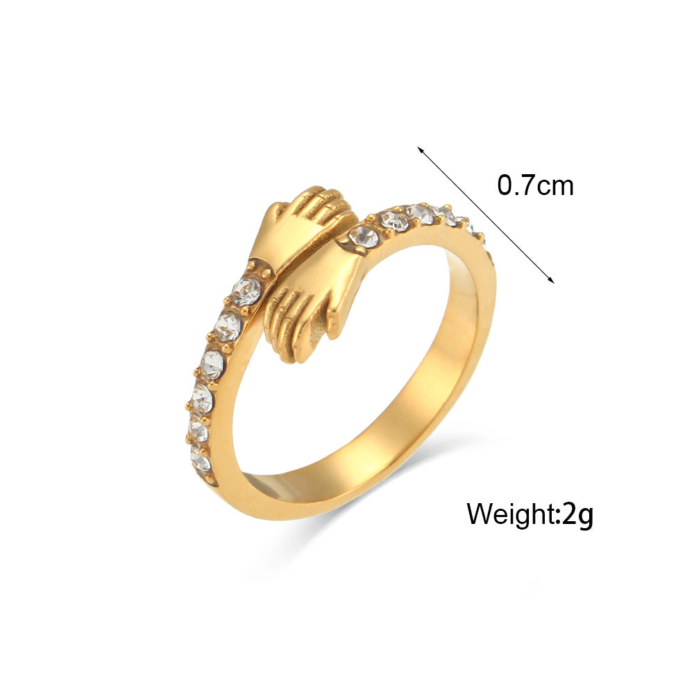 Amaryllis Gold Ring Product information: Size: adjustable opening Mosaic material: zircon Style: Women's Material: Stainless steel Packing list: Ring * 1 Product Image: Amaryllis Gold Ring Product information: Size: adjustable opening Mosaic material: zir