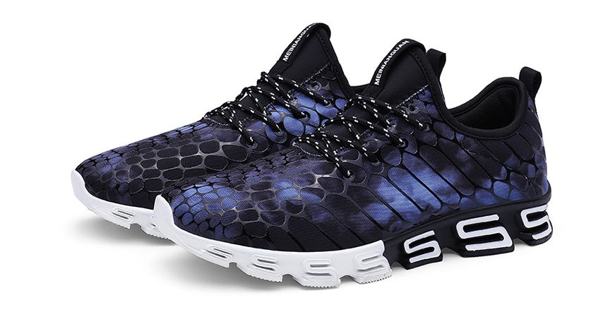 autumn fly woven youth sports shoes men's breathable mesh casual shoes Korean version of the trend running shoes men *Upper material Lycra elastic fabric *Inner material mesh *Sole Material: Rubber *Upper height Low help *Color White, Blue, Black *Size 39