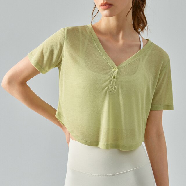 Sports Shirt Elevate your active wardrobe with our Slim V-neck Long Sleeve Yoga Top – a versatile and stylish addition to your fitness attire. Designed for women who value both fashion and functionality, this long-sleeve sports shirt is perfect for variou