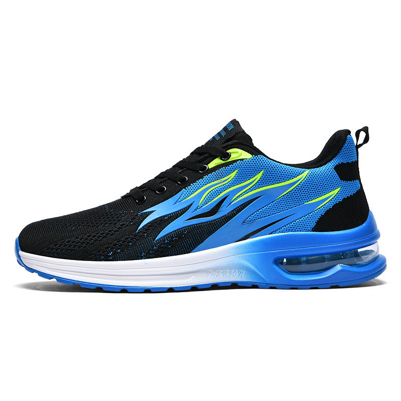 Personalized and Comfortable Flying Woven Running Shoes Product information: Product category: sportswear casual shoes Style: Korean version Function: breathable Gender: Male Sole material: Rubber Inner material: mesh Style: Net shoes Color: black red, bl