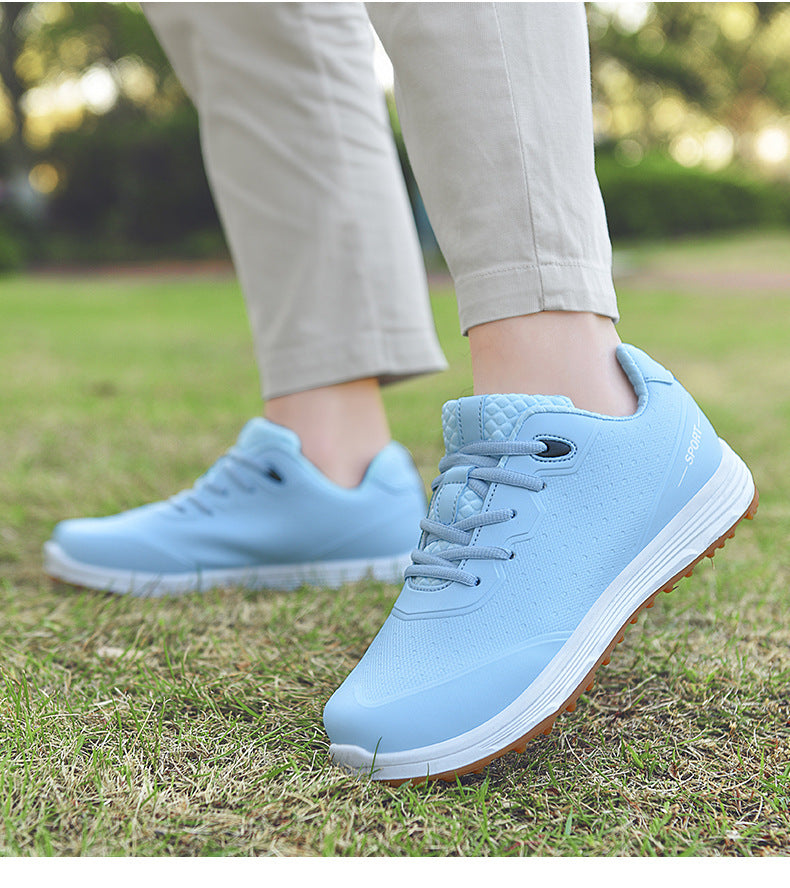 Men's And Women's Sports Golf Shoe Casual Shoes Product information: Pattern: solid color Color: G-989-White,G-989-pink,G-989-black,G-989-Blue Size: 36, 37, 38, 39, 40, 41, 42, 43, 44, 45, 46 Style: Casual Shoe Upper material: nylon leather Applicable gen