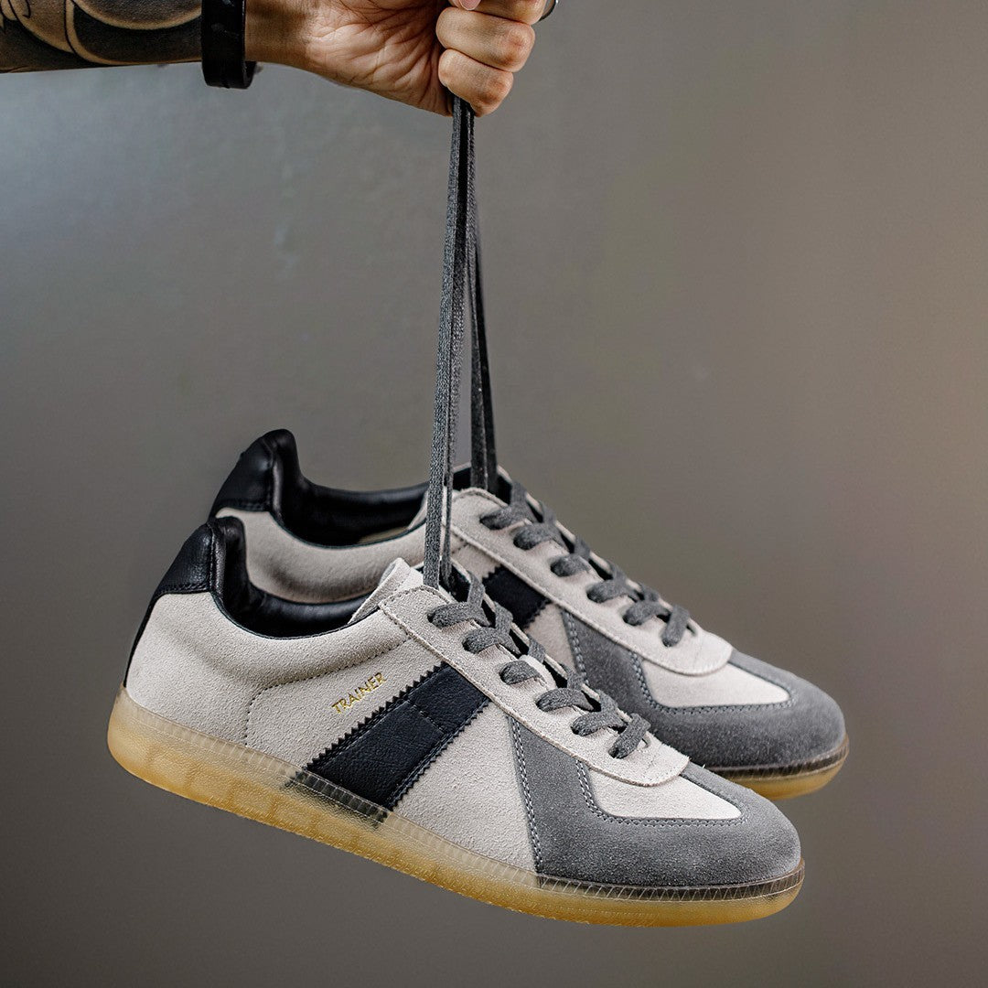 Summer Versatile Casual Retro Sports Shoes Product information: Color: gray and black Heel shape: flat heel Size: 38, 39, 40, 41, 42, 43, 44, 45 Toe holder shape: round head Wearing method: front lace-up Packing list: A pair of shoes Product Image: Summer