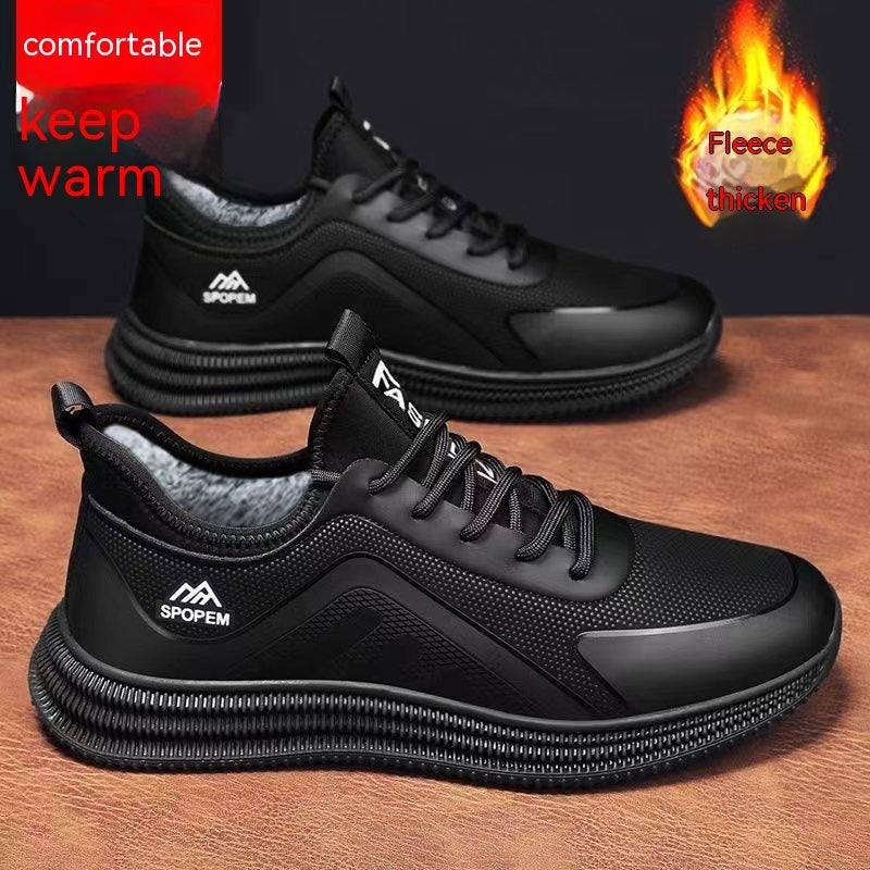 Men's Fly Woven Mesh Shoes Soft Sole Sneakers Product information: Color: 8109-black white, 8109-black red, cotton shoes 8109-wool lining-black white, cotton shoes 8109-wool lining-black red Heel shape: flat heel Size: 39, 40, 41, 42, 43, 44 Sole craft: v