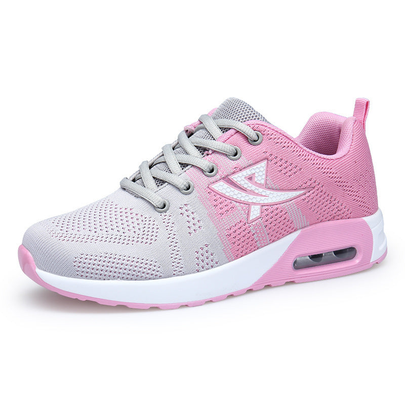Flying woven women's shoes Popular elements: cutouts, car stitches, cross straps Toe shape: round toe Upper Material: Flying Woven Heel height: middle heel (3-5CM) Pattern: color matching Material technology: viscose bottom Style: single shoes Heel style: