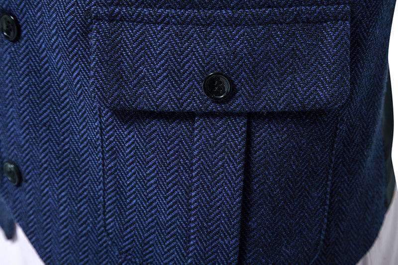 European Single Breasted Retro Vest Men Product information : Style: cardigan Placket: single-breasted Main fabric composition: cotton Content of main fabric components: 75(%) Color: gray, dark green, navy blue, brown Size Information: Size: S,M,L,XL,XXL