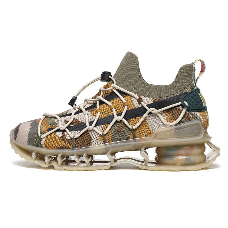 Fashion blade flying woven casual sports shoes Product category: sports casual shoes Style: Korean version Function: breathable Applicable gender: Male Pattern: solid color Upper material: Flying fabric Sole material: TPU How to wear: front lace up Fashio