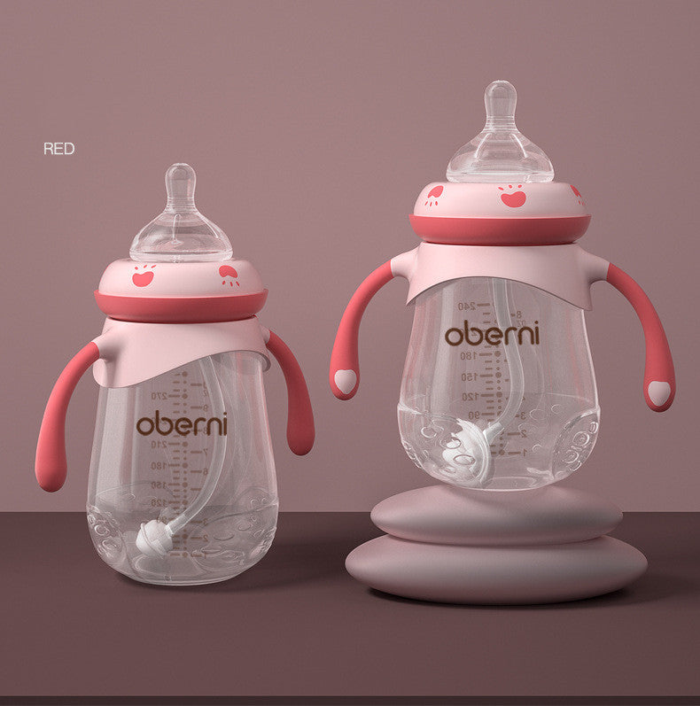 Wide Caliber Baby Milk Anti-Colic, Baby Bottle Anti-Fall Product material: Material: PP Details: Caliber Specifications: Wide Caliber Shape: Gourd type Whether with handle: With handle Capacity: 240mL, 300mL Applicable: Infants over 6 months old @font-fac