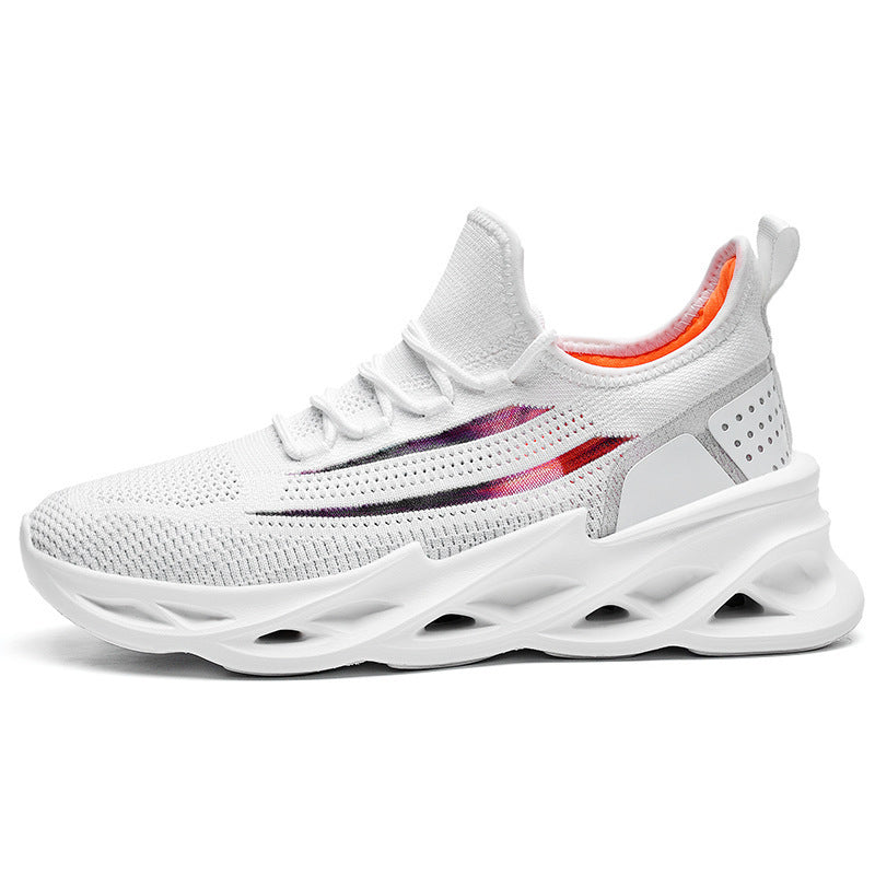 Flying Woven Casual Sports Shoes All-Match White Shoes Tide Shoes · PRODUCT DETAILS : · Premium Breathable Woven Mesh upper · Contrast dual stripe and patchwork detailing · Sock-like tongue and cuff · Iconic wraparound rubber outsole hugs the foot · Texti