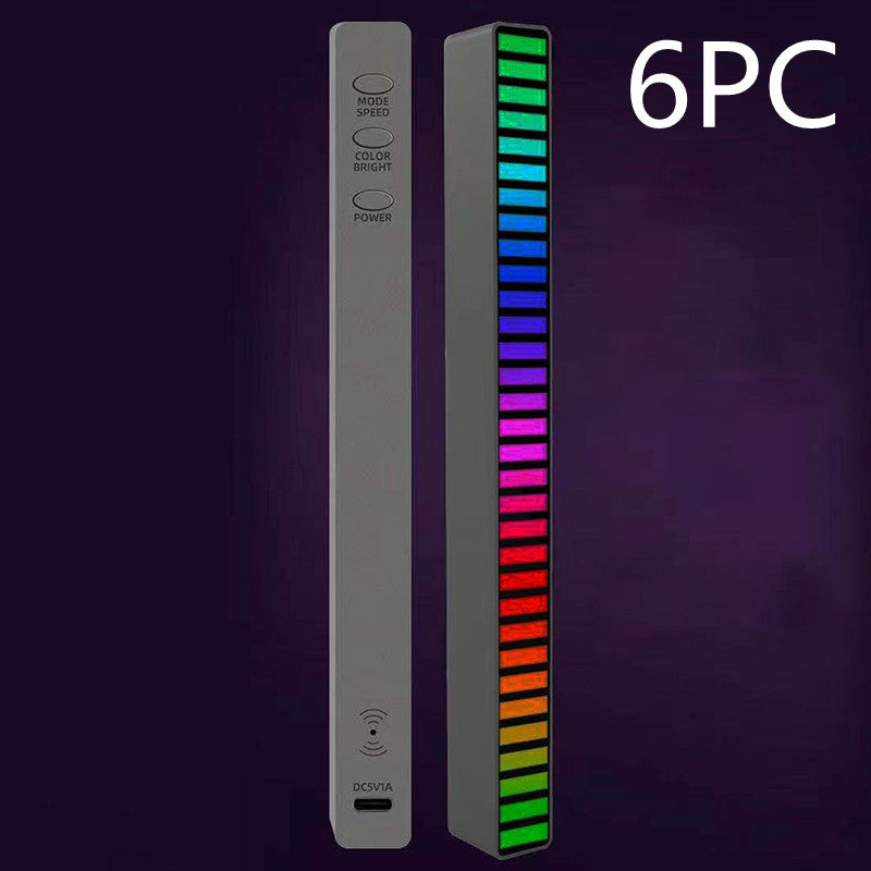 New Car Sound Control Light RGB Voice-Activated Music Rhythm Ambient Light With 32 LED 18 Colors Car Home Decoration Lamp Overview: 1. Built-in high-sensitivity microphone (voice control) 2.32 colorful lamp beads 3. No less than 8 views 4. 4 levels of bri