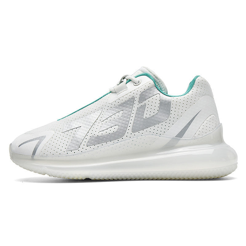 Mesh fly woven large size men's running shoes Applicable gender: male pattern: plain Upper Material: Artificial PU Sole Material: Rubber Wearing style: front tie Popular elements: car suture Heel shape: flat heel Inside material: mesh Opening depth: shall