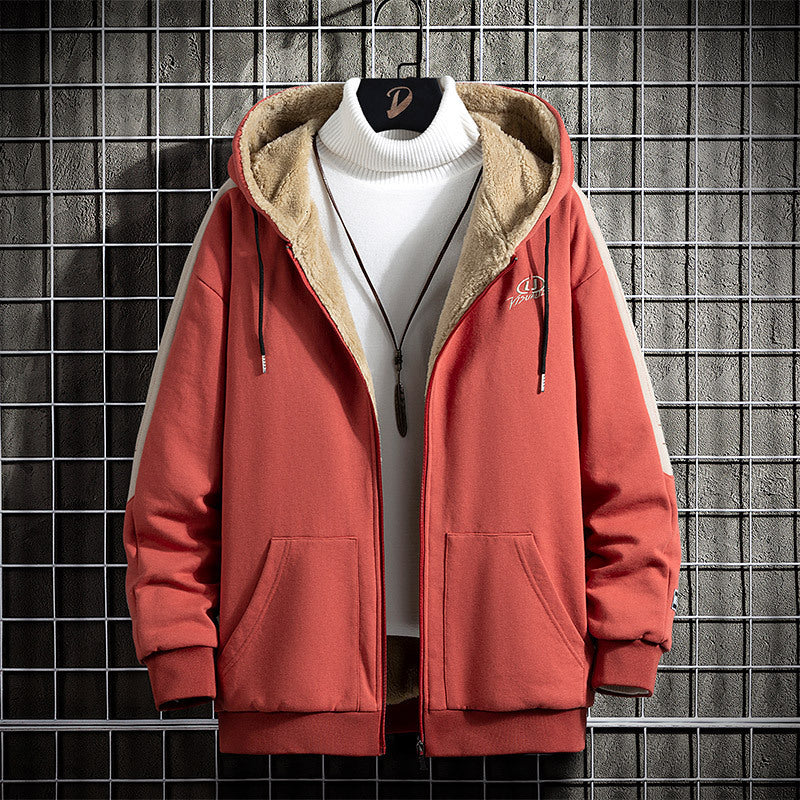 Lamb Cashmere Cardigan And Fleece Sweater Men Product information: Main fabric composition: Polyester fiber (polyester) The content of the main fabric ingredient: 100 (%) Applicable scene: Leisure Pattern: Letters Edition type: Loose Suitable for the crow