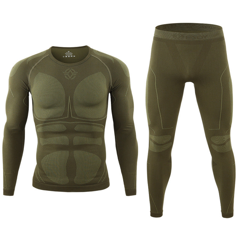 Outdoor Sports Thermal Underwear Cycling Clothes Breathable Wicking Suit Men Product information: Function: Keep warm Fabric: Polyester fiber Suitable for the season: autumn Applicable gender: male Material: 65% nylon + 25% polyester fiber + 10% spandex f