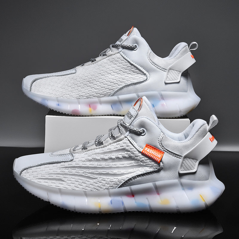 Breathable Sports Shoes Net Shoes Popcorn Trendy Shoes Casual Running Shoes Product information: Upper material: flying weave Sole material: rubber+MD+TPU Wearing style: front tie Function: breathable, lightweight, shock absorption Opening depth: shallow