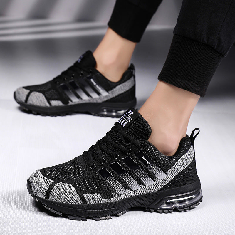 Breathable Men's Casual Shoes Flying Woven Foreign Trade Air Cushion Fitness Sports Running Shoes Product Information: Wearing style: front tie Function: Breathable Inside material: mesh Sole Material: Rubber Upper material: flying line technology Color: