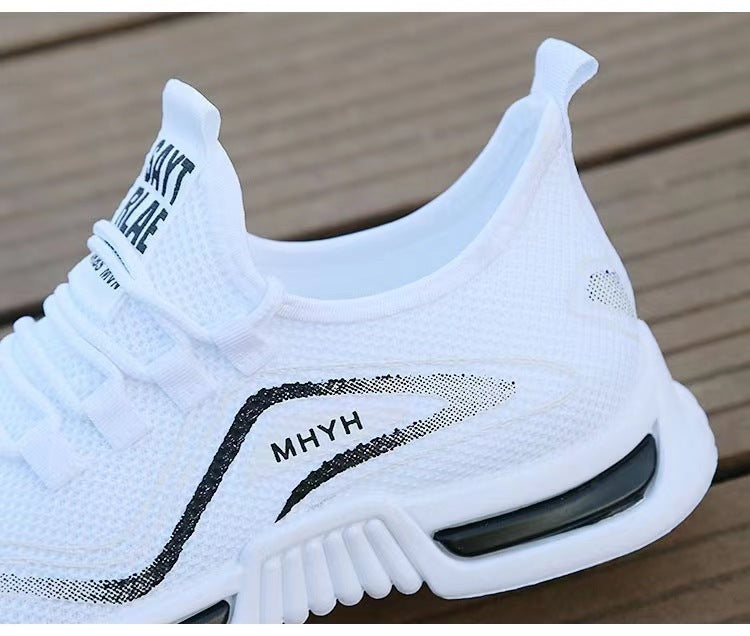 Men's Shoes Summer Sneakers Breathable White Flying Woven Breathable Casual Product information: Pattern: solid color Applicable sports: Universal Heel height: low heel (1-3cm) Size: 39, 40, 41, 42, 43, 44 Cutting depth: shallow mouth (less than 7cm) Sole