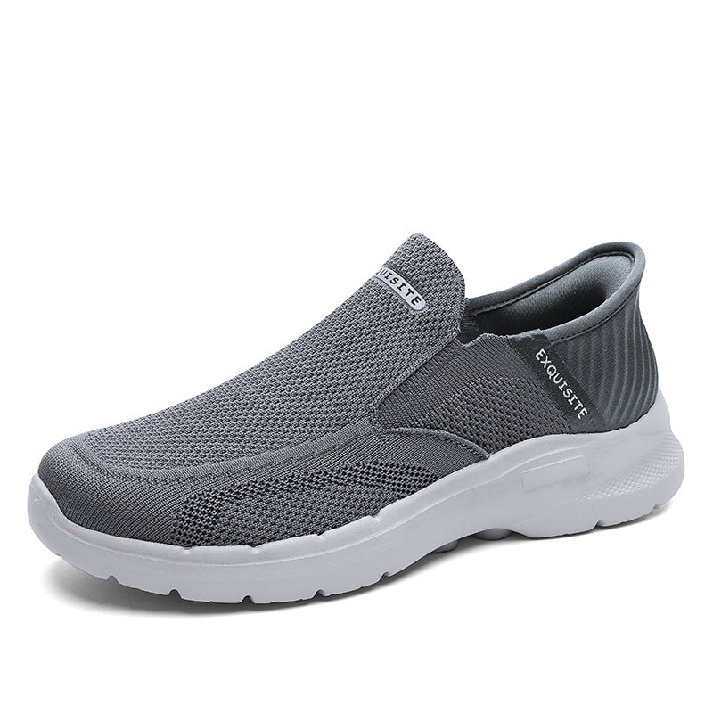 Plus Size Slip-on Lofter Loafers Men's Fly Woven Mesh Breathable Casual Shoes Product information: Applicable sports: Universal Color: black, blue, gray Upper height: low top Heel height: mid heel (3-5CM) Heel shape: flat heel Size: 39,40,41,42,43,44,45,4