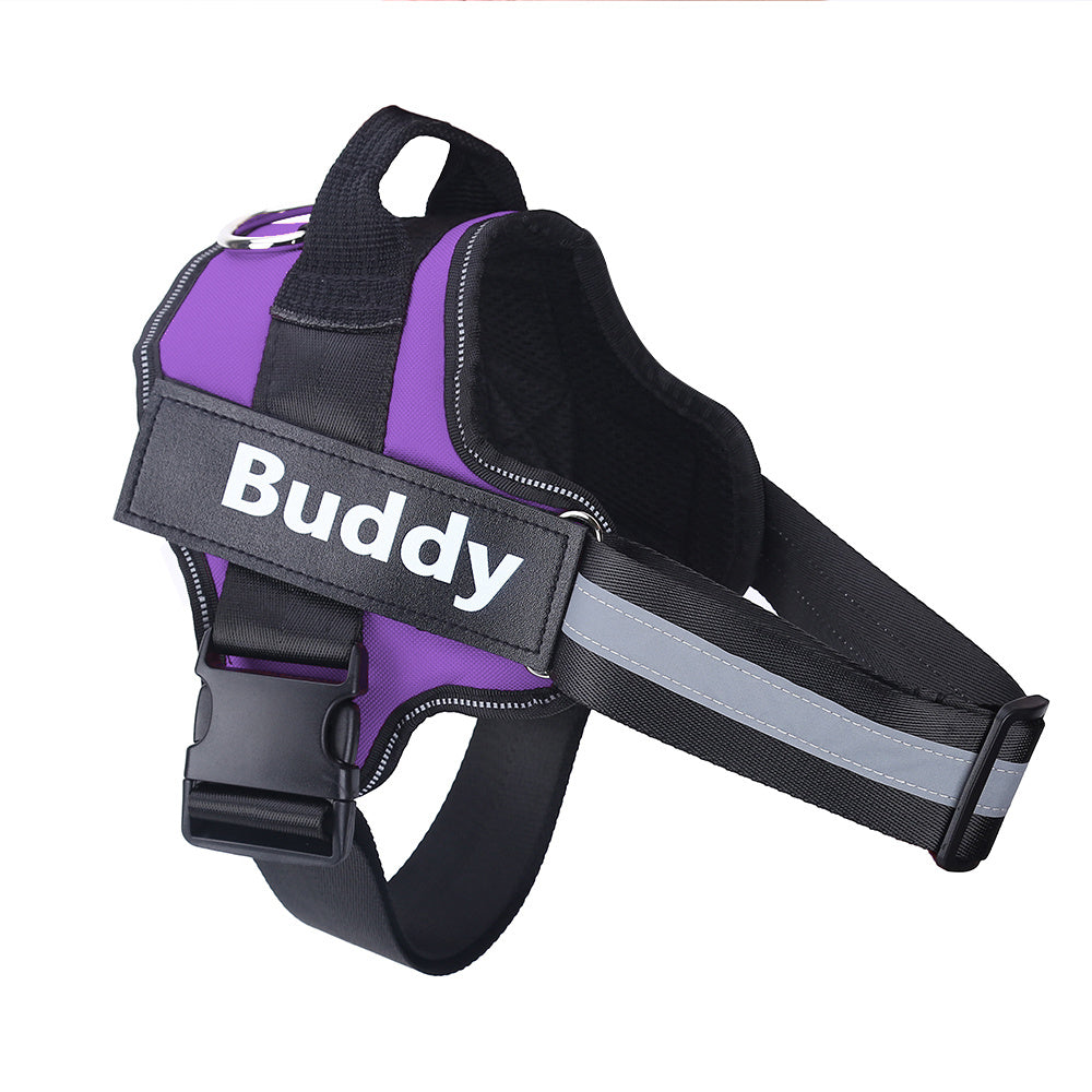 Personalized Dog Harness NO PULL Reflective Breathable Adjustable Pet Harness Vest For Small Large Dog Custom Patch Pet Supplies Overview: Prevent dogs from being lost. Super comfortable: Pulling pressure is evenly distributed to the body to prevent pulli