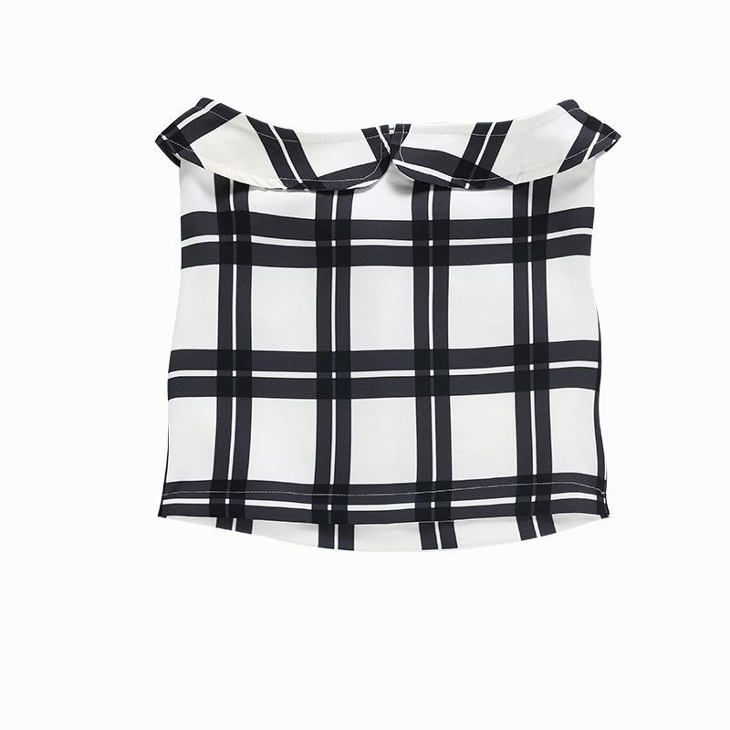 Girls' suit striped plaid suit three-piece suit Applicable gender: female Style: European and American Suit type: pants suit Number of sets: three sets Suitable age: middle and small children (3~8 years old, 100~140cm) Suitable season: spring, summer Slee