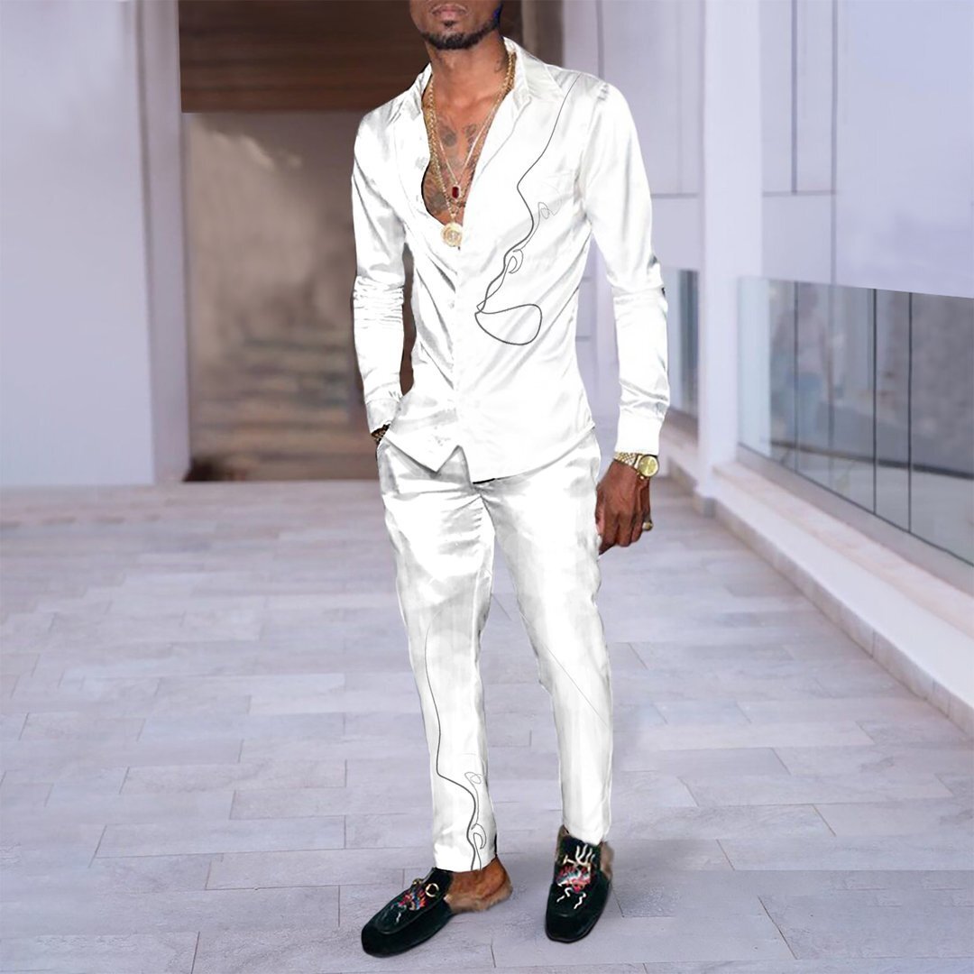 Hip Hop Hong Kong Style Fashion 3D Printing Casual Long Sleeve Shirt Suit Product information: Material:Polyester Fiber (Polyester) Style:hip hop Features:printing Colour: white Size Information: Size: M/L/XL/XXL/3XL Note: 1. Asian sizes are 1 to 2 sizes