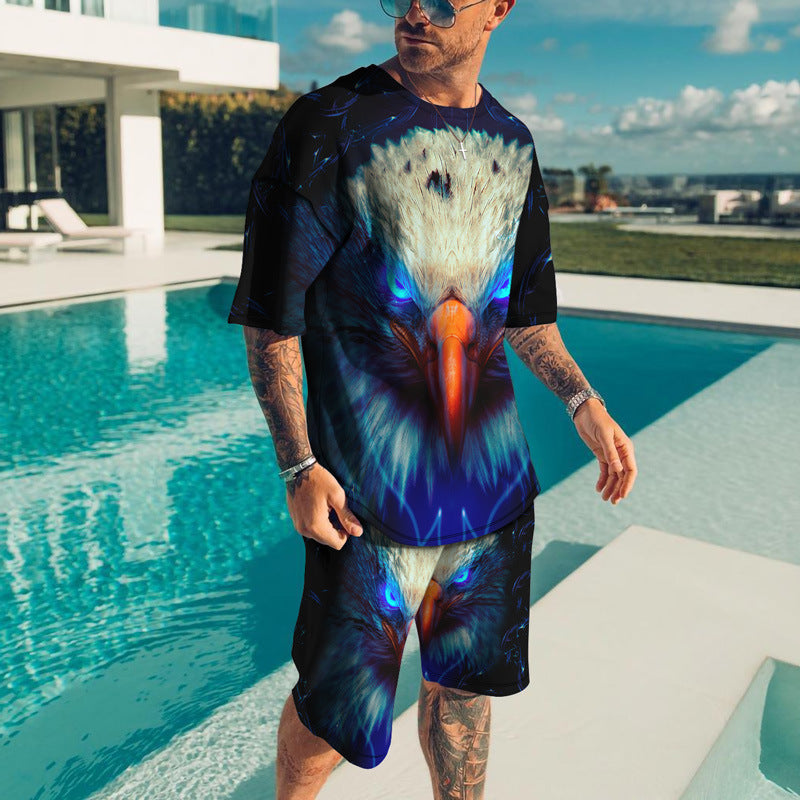 3DT Shirt And Shorts 2-Piece Sports Set Product Details: Pattern: Print Applicable gender: unisex / both men and women Sleeve length: short sleeve Collar type: round neck Fabric Composition: Polyester Fiber Color: as shown Size Information: Size: S, M, L,