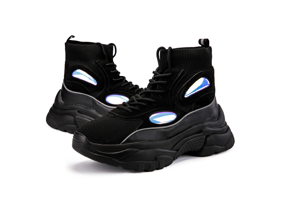 High help flying woven breathable sports casual couple tide shoes set foot socks shoes men Function: shock absorption, ventilation, wear resistance Upper material: mesh layer Inner material: mesh Upper height : high help Sole material: MD Upper material: