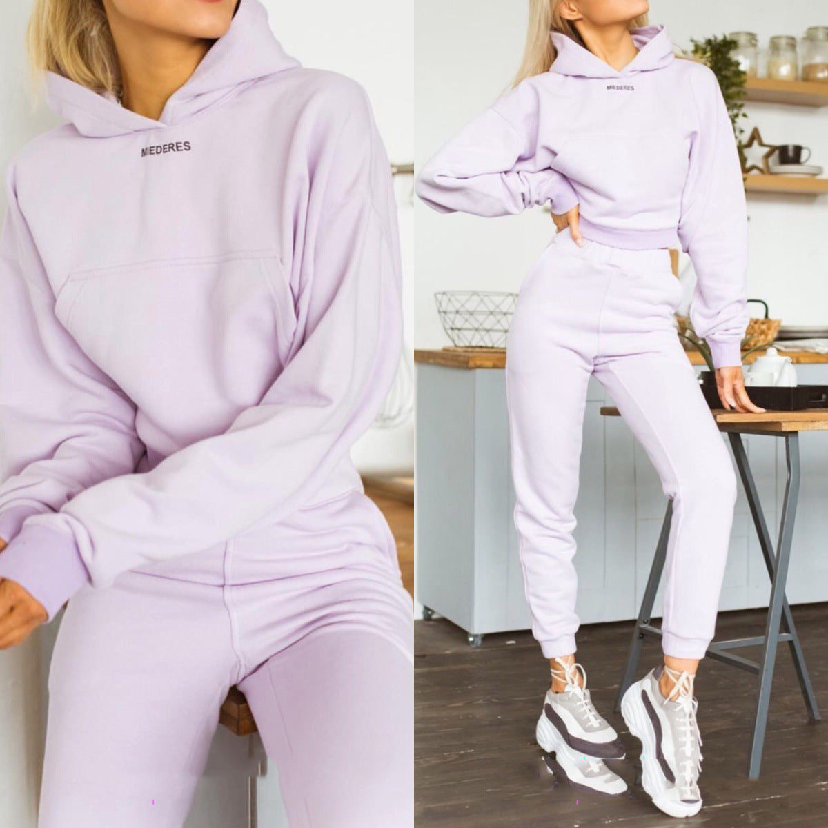 Sports and leisure suits Style: sports pattern: plain Style: pants suit Top style: knitted sweater Top sleeve length: long sleeve Pants style: straight pants 1. Asian sizes are 1 to 2 sizes smaller than European and American people. Choose the larger size