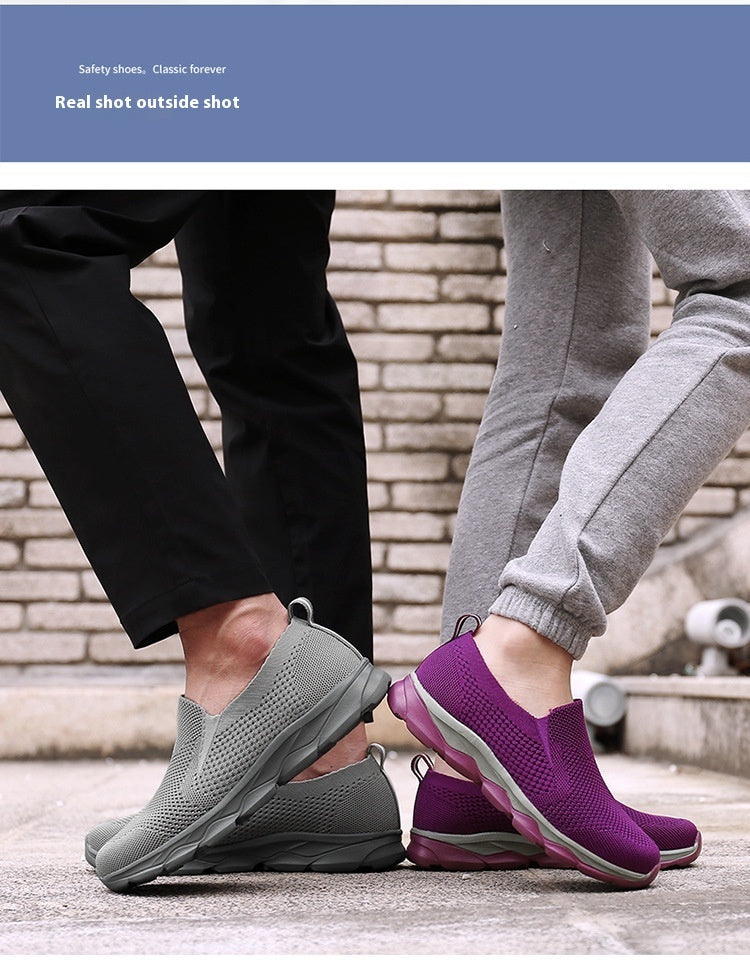Summer Middle-aged And Elderly Mesh Breathable Casual Shoes Product information: Lining material: Mesh Color: A3308 women Bordeaux, A3308 women's, purple, A3308 men black, A3308 men light gray, A3308 men Dark Blue, A3308 women Pink, A3308 women Black Uppe