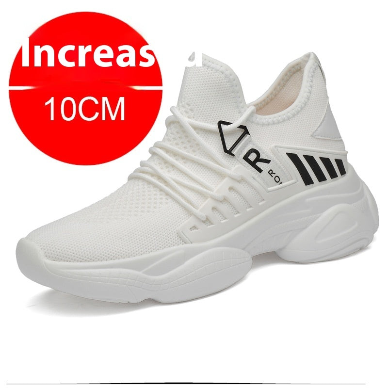 Elevator Men's Fashion Heel Lifed Sports Casual Shoes Product information: Color: Black flat, white and yellow flat, white and black flat, black 6CM increase, white and yellow 6CM increase, white and black 6CM increase, black 8CM increase, white and yello