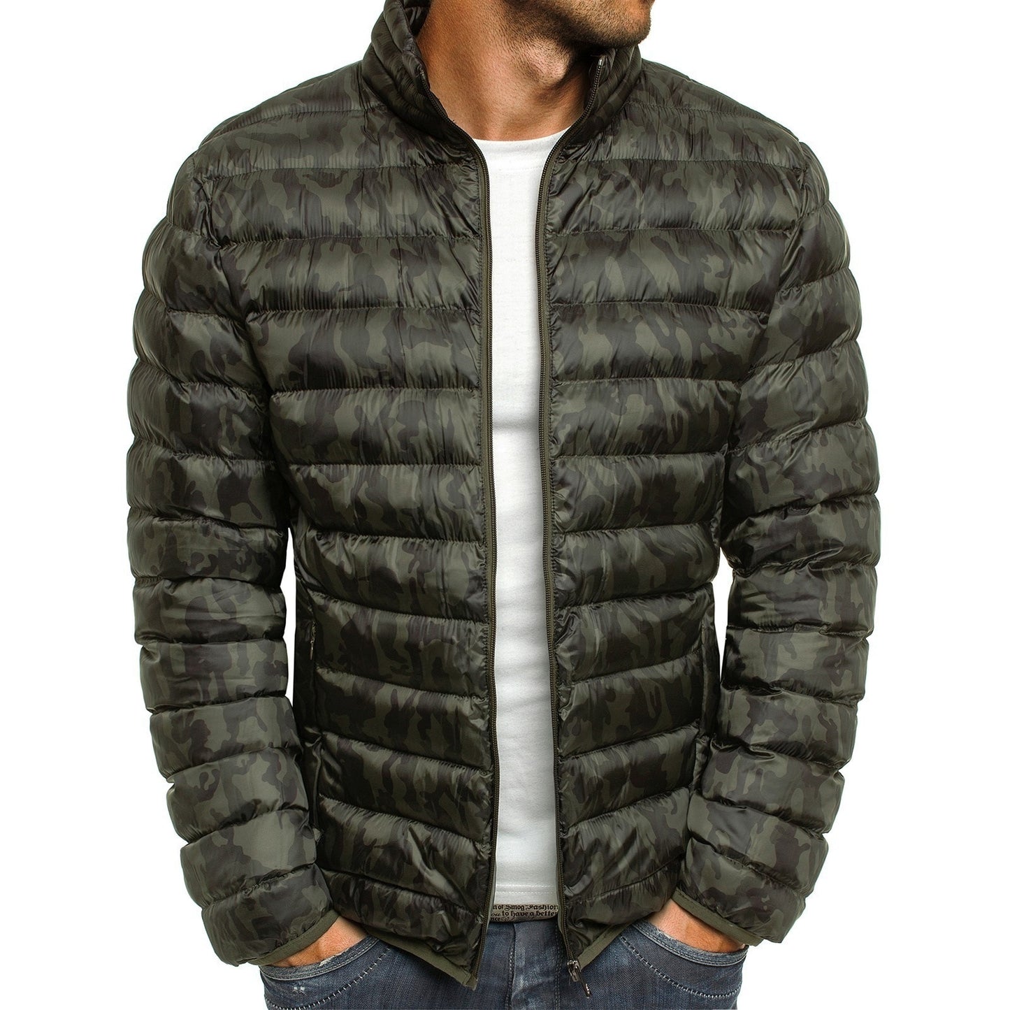 Autumn And Winter New Products Men's Cotton Jacket Men Product information: Placket: zipper Filling: cotton Main fabric composition: polyester fiber (polyester) The content of the main fabric ingredient: 100 (%) Lining composition: polyester fiber (polyes
