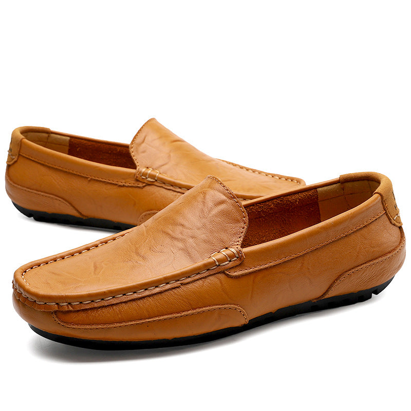 Men's Large Soft Sole Lazy Summer Beans Shoes Product Information : Product category: Leather shoes Upper material: Super fiber leather Sole material: Rubber Gender: Male Size Information: Size: 37,38,39,40,41,42,43,44,45,46,47 Men's Large Soft Sole Lazy
