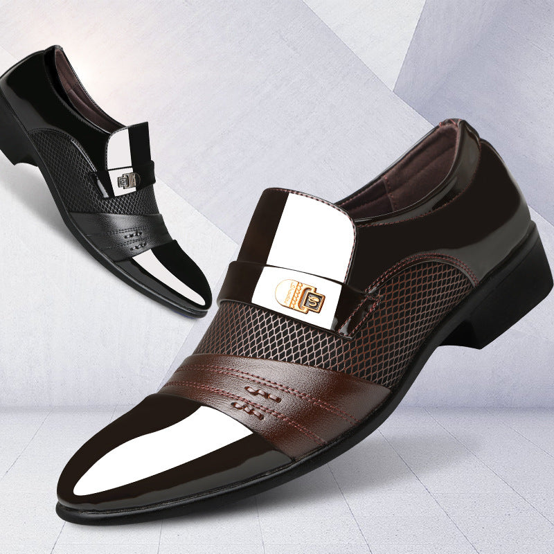 Men's Casual Formal Wear Breathable Leather Shoes Overview: Unique design, stylish and beautiful. Good material, comfortable feet. A variety of colors, any choice. Specification: Applicable gender: male Pattern: plain Upper material: microfiber Toe shape: