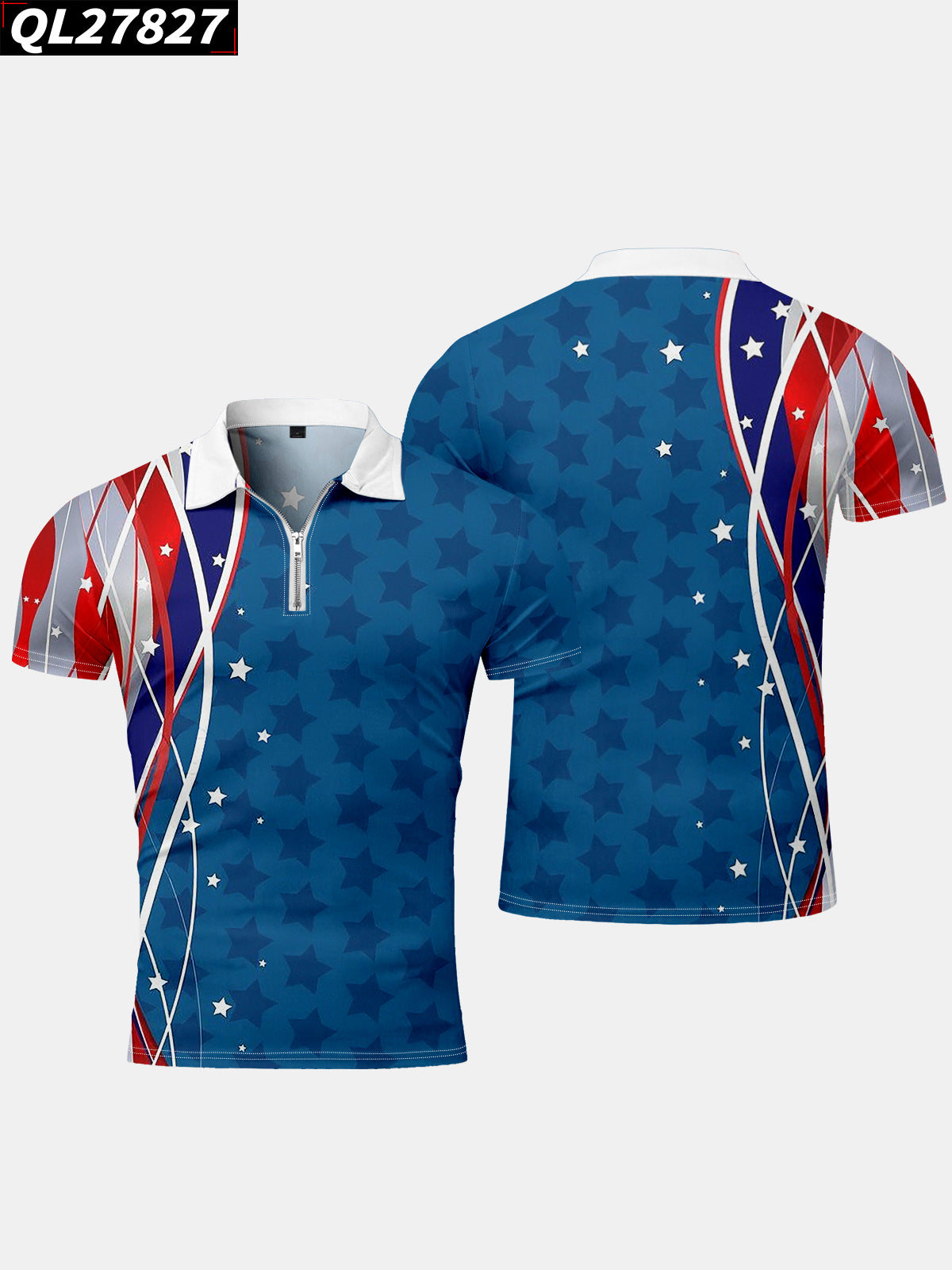 Creative Elements Men's Lapel Short Sleeve Casual Product Details: Sleeve length: short sleeve Edition type: Loose Pattern: Plaid Fabric name: polyester The content of main fabric components: 100 (%) Color: White Line B470 Size Information: Size: S, M, L,