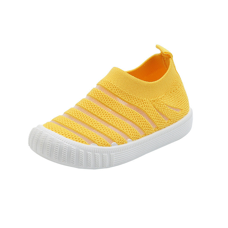 Spring And Autumn Sports Boys' Flying Woven Fabric Mesh Surface Shoes Product information: Suitable site: Universal Color: yellow, black, gray, pink Shoe Upper material: fabric Size: 22,23,24,25,26,27,28,29,30,31,32,33,22-27 Yards 6 pairs in one hand, 28