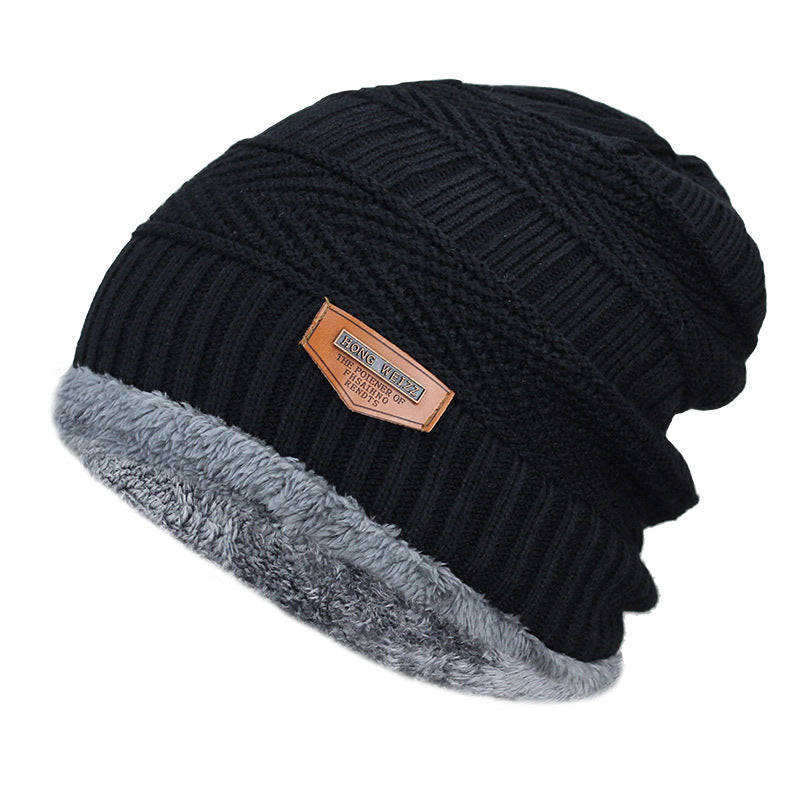 Northeast Men's And Women's Autumn And Winter Double-layer Fleece Lined Padded Warm Keeping Knitted Sleeve Product information: Pattern: Monochrome Color: gray, black, khaki, purplish red, dark blue, brown Processing Method: Embroidery Crown style: Dome M