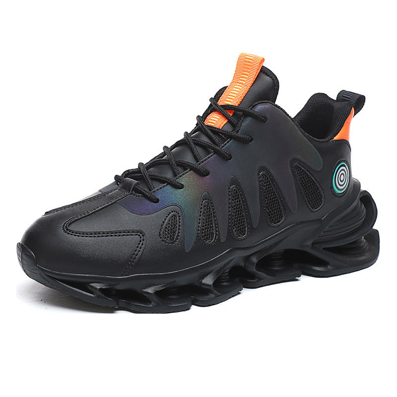 Flying Woven Breathable Trend Basketball Shoes Old Shoes Product information: Upper material: artificial leather Sole material: plastic Wearing style: front tie Heel shape: thick sole Inside material: cotton Opening depth: middle mouth (7-11CM) Upper heig