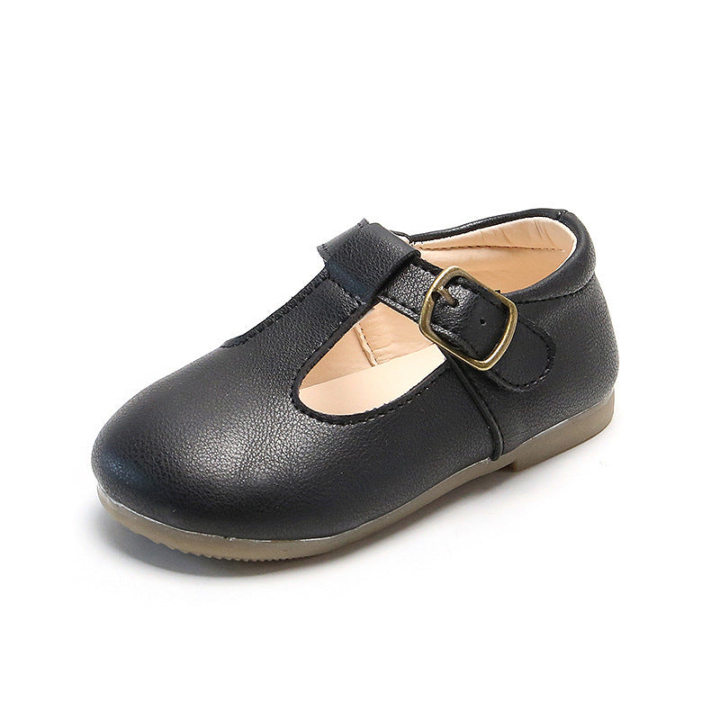 Children's pea shoes versatile single shoes baby shoes Origin: Taizhou, Zhejiang Upper material: artificial Pu Applicable age: Children's clothing (1-3 years old), children's clothing (4-6 years old) Applicable gender: Female Sole material: Rubber Upper h