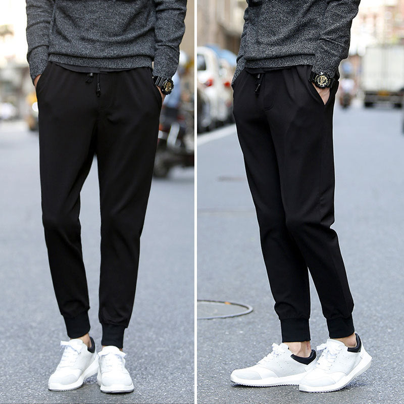 Slim sweatpants for men Version: loose type Thickness: Thin Waist: middle waist Have a belt or not: No belt Lapel: Lapel for fastening Main fabric composition: Polyester fiber (polyester) Content of main fabric ingredients: 90 (%) 1. Asian sizes are 1 to