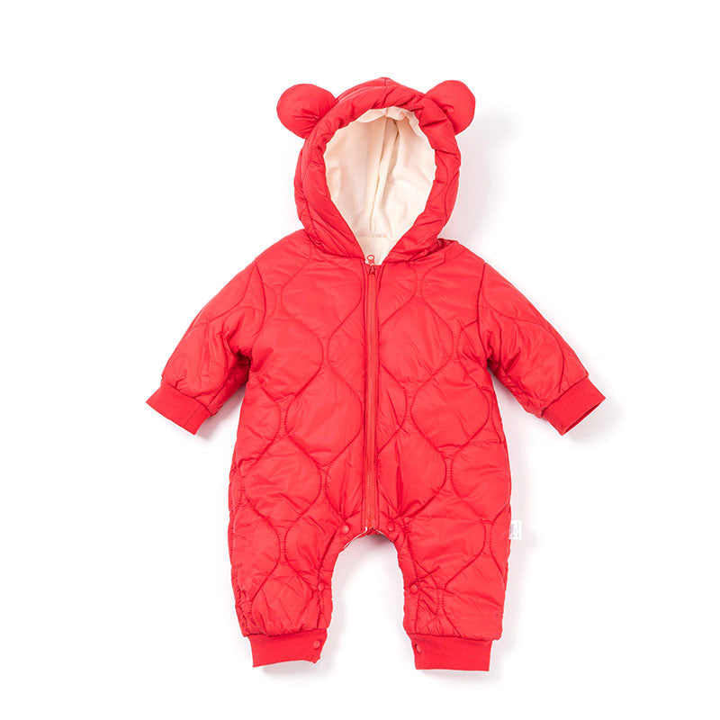 Baby Cotton Padded Coat Jumpsuit Winter Baby Cotton Padded Coat Cotton Coat Outerwear Product information: Suitable height: 66cm,73CM,80cm,90cm Style: long climbing Thickness: thickening Fabric name: Nylon Closed style: zip-up shirt Main fabric compositio