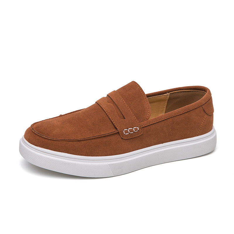 Plus Size Suede Sneakers Men's Fashion Casual Board Shoes Product information: Toe holder shape: round head Color: 2350-black, 2350-Brown Upper height: low top Shoe Upper material: artificial pu Size: 38, 39, 40, 41, 42, 43, 44, 45, 46 Applicable Gender: