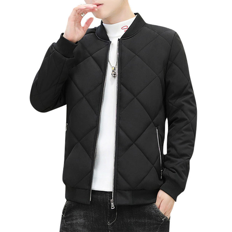 Lightweight Padded Winter Jacket Men Product information: Filling: down cotton Thickness: Thin section Pattern: plain Error range: 1-2 Main fabric composition: wool The content of the main fabric ingredient: 100 (%) Lining composition: polyester fiber (po