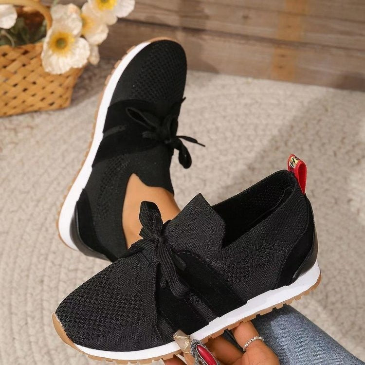New Lace Up Mesh Flats Shoes For Women Breathable Casual Breathable Walking Wedges Shoes Product information: Toe shape: round toe Upper Material:Cotton Sole Material: Rubber Lining Material: Cloth Upper Height: Low Heel shape: flat Sole: Viscose Wearing