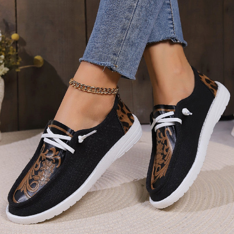 New Round Toe Flower Printed Canvas Flats Shoes Winter Casual Warm Plus Velvet Women's Plush Shoes Product information: Trendy element:cross strap Toe Shape: Round Toe Upper Material: Canvas Heel height: flat Lining material: cloth Upper Height: Low Top H