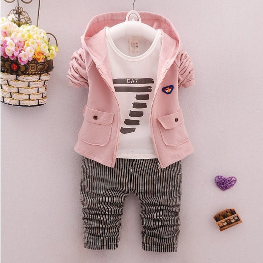 spring and autumn new boys and girls zipper striped trousers suit children's suit Product information: Main fabric composition: cotton Cool suits for 1-3years old boys . Occasions :spring ,autumn ,outfit . Size Information: 1. Asian sizes are 1 to 2 sizes