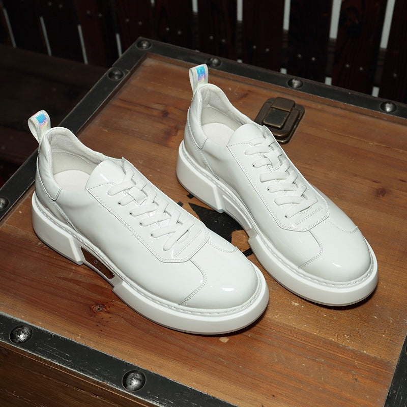 Men''s Shoes Leather Flat Sole Shoes Men''s Simple And Versatile Lace Up Overview: Unique design, stylish and beautiful. Good material, comfortable feet. A variety of colors, any choice. Specification: Function: Lightweight Closed way: lace Pattern: solid