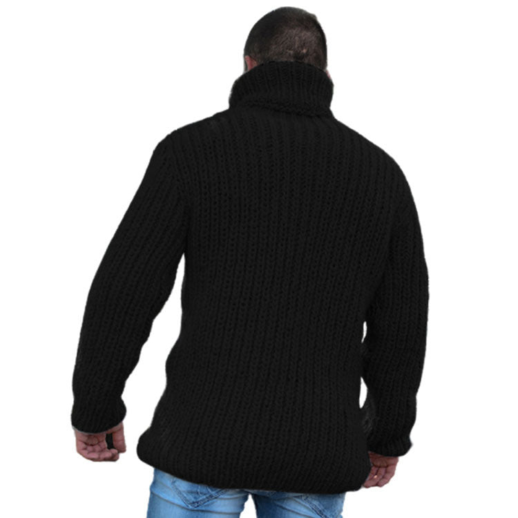 Autumn And Winter Loose-Fitting Men's Casual Turtleneck Sweater Fashion Product Information : Style: Hedging Edition type: Loose Collar type: high collar Sleeve length: long sleeve Thickness of wool: ordinary wool Thickness: General Length: Ordinary (50cm