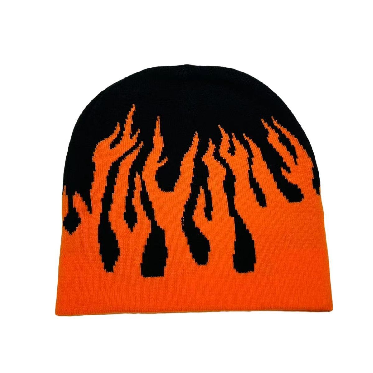 Knitted Hat Hip-hop Street Flame Sleeve Cap Product information: Color: red flame, pink flame size, orange flame Crown style: Dome Main fabric composition: acrylic fiber Size: average size (56-59cm) Function: breathable, warm, windproof Style: Versatile,